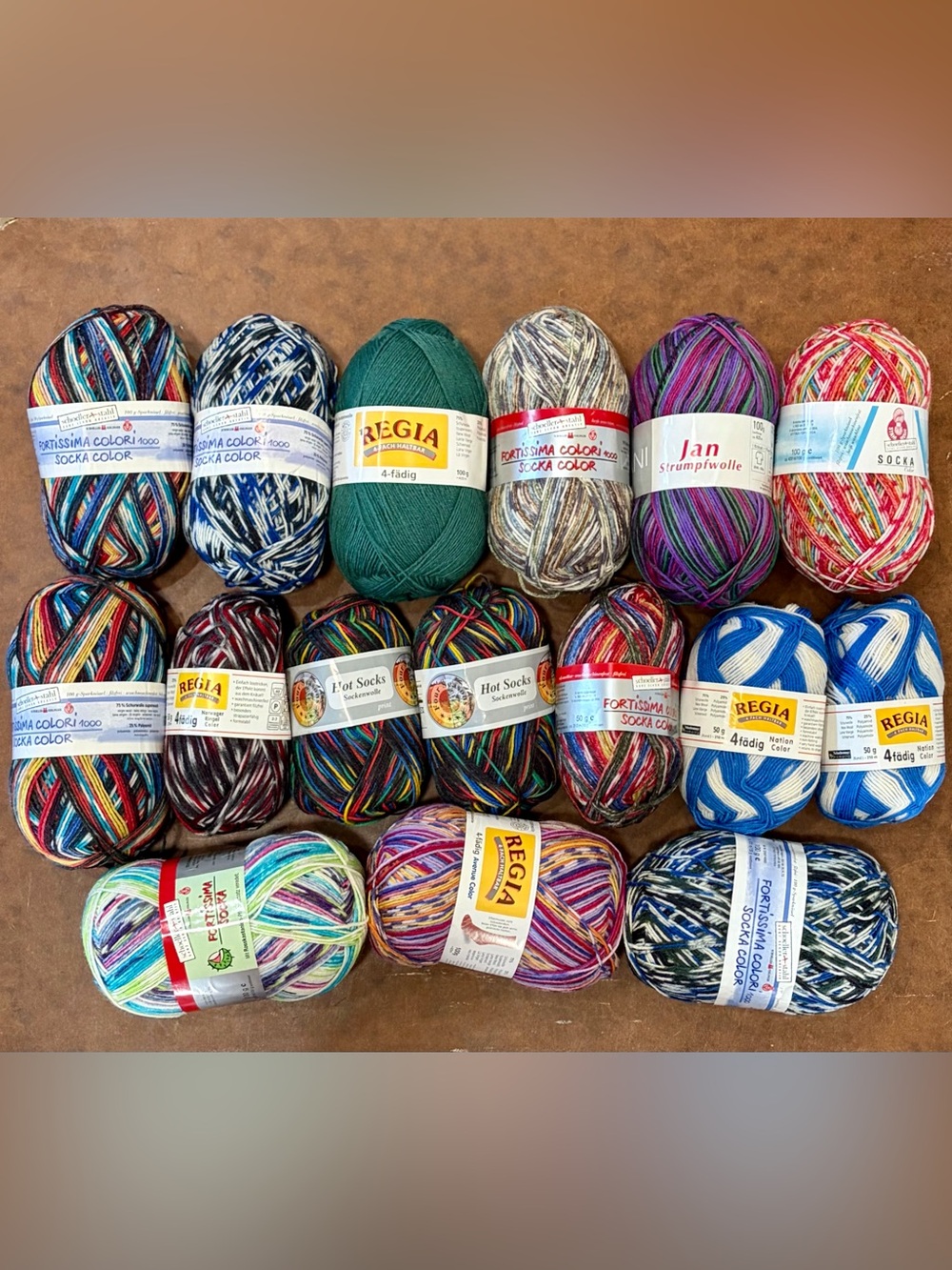 Regia & Fortissima Socka Yarn, Jan- 28 Variegated Wool, Polyamid Blend 🧶
